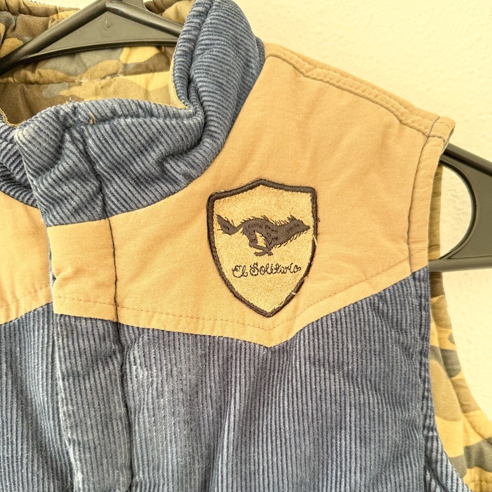 Upcycled OshKosh Boys Corduroy Camouflage Vest Fits Ages 7-8 Iron & Resin Moto - Picture 6 of 8